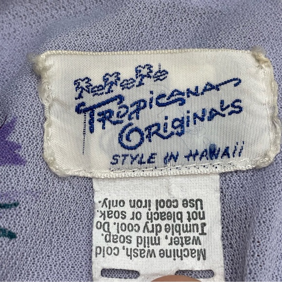 Tropicana Originals Maxi Dress Hawaiian Muumuu Floral Birds Vintage Luau 70s - Picture 12 of 15